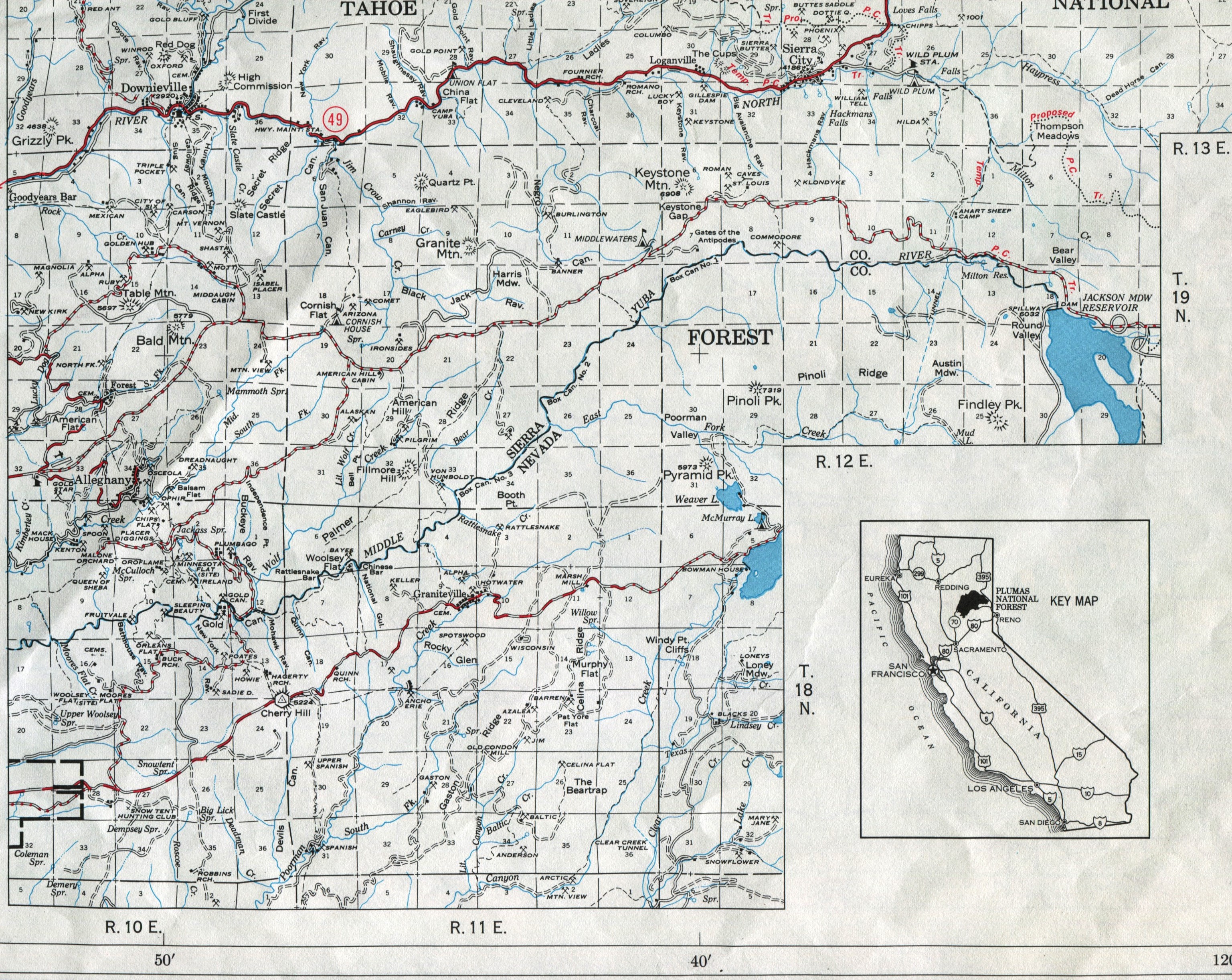Plumas National Forest Map 1971