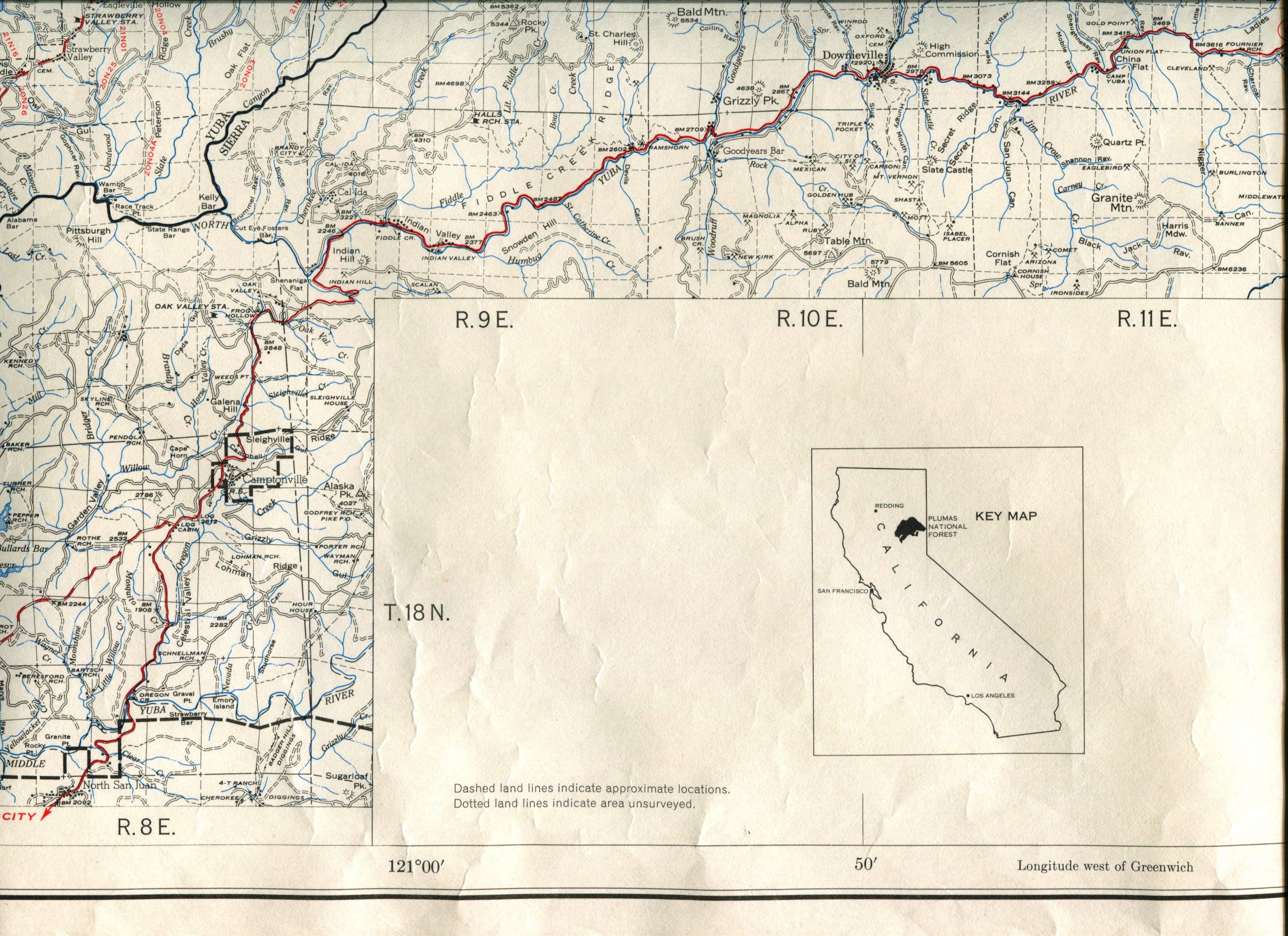 Plumas National Forest Map 1959
